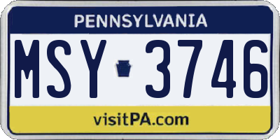 PA license plate MSY3746