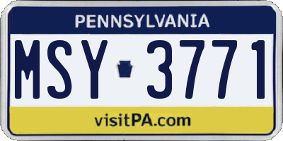PA license plate MSY3771