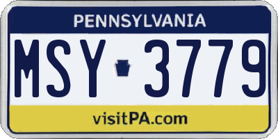 PA license plate MSY3779