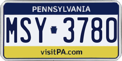 PA license plate MSY3780