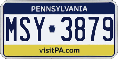 PA license plate MSY3879