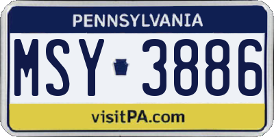 PA license plate MSY3886