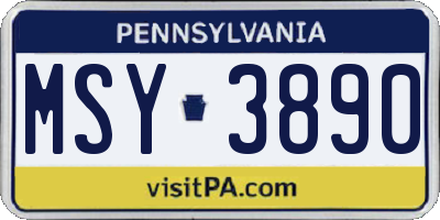 PA license plate MSY3890