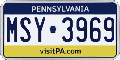 PA license plate MSY3969