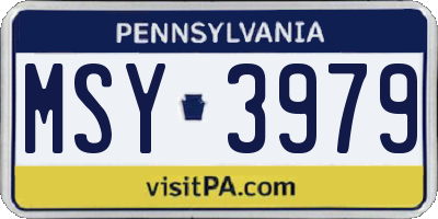 PA license plate MSY3979