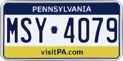 PA license plate MSY4079