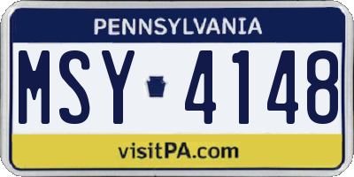 PA license plate MSY4148