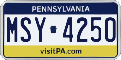 PA license plate MSY4250