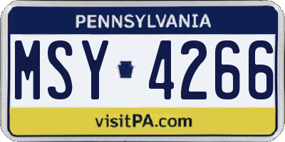 PA license plate MSY4266