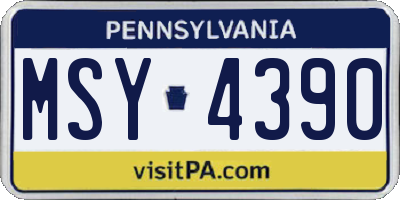 PA license plate MSY4390