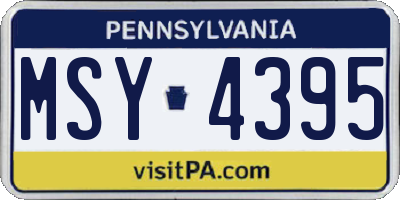 PA license plate MSY4395