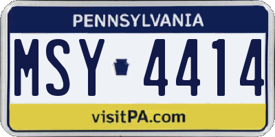 PA license plate MSY4414
