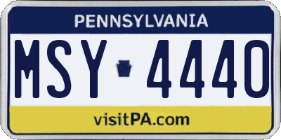 PA license plate MSY4440