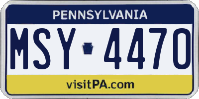 PA license plate MSY4470