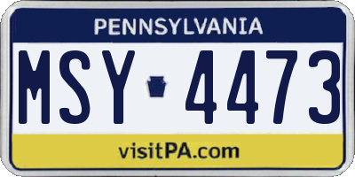 PA license plate MSY4473