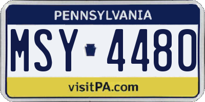 PA license plate MSY4480