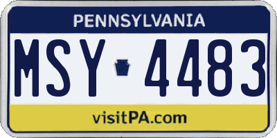 PA license plate MSY4483