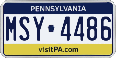 PA license plate MSY4486