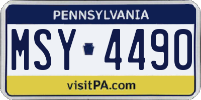 PA license plate MSY4490