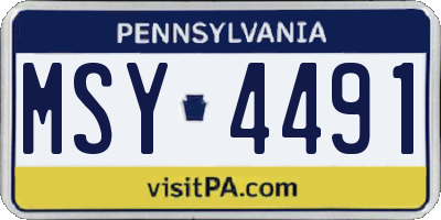 PA license plate MSY4491