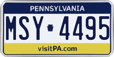 PA license plate MSY4495