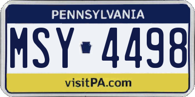 PA license plate MSY4498