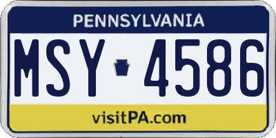 PA license plate MSY4586