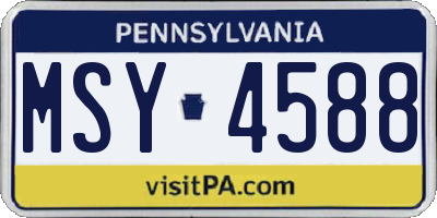 PA license plate MSY4588