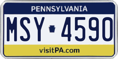 PA license plate MSY4590