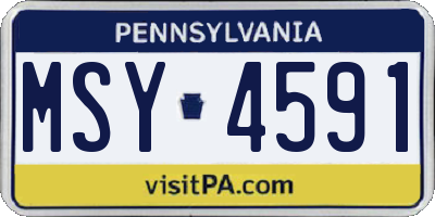 PA license plate MSY4591
