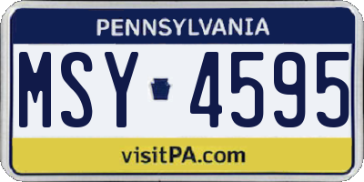 PA license plate MSY4595