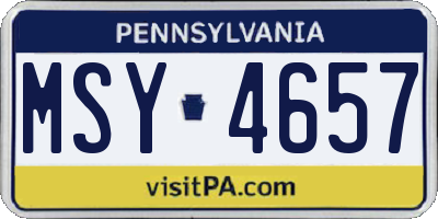 PA license plate MSY4657