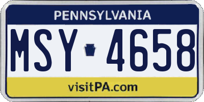 PA license plate MSY4658