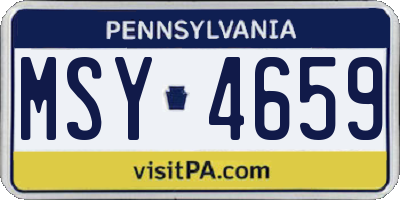 PA license plate MSY4659