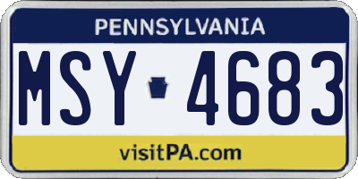 PA license plate MSY4683