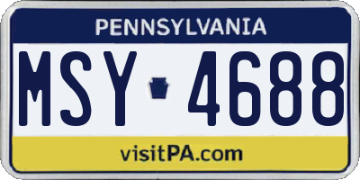 PA license plate MSY4688