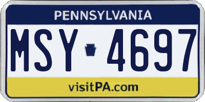 PA license plate MSY4697