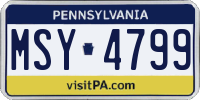 PA license plate MSY4799