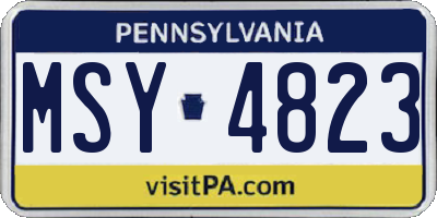 PA license plate MSY4823