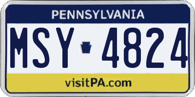 PA license plate MSY4824
