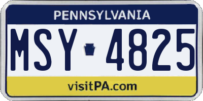 PA license plate MSY4825