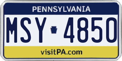 PA license plate MSY4850