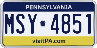 PA license plate MSY4851