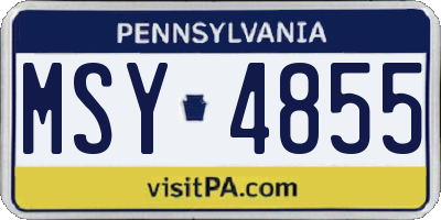 PA license plate MSY4855