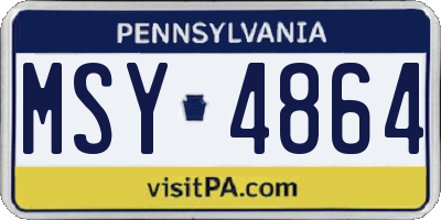 PA license plate MSY4864