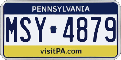 PA license plate MSY4879