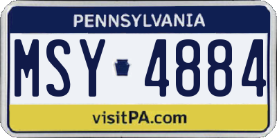 PA license plate MSY4884