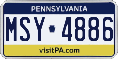 PA license plate MSY4886