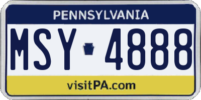 PA license plate MSY4888