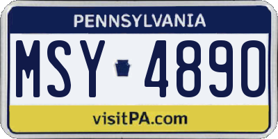 PA license plate MSY4890